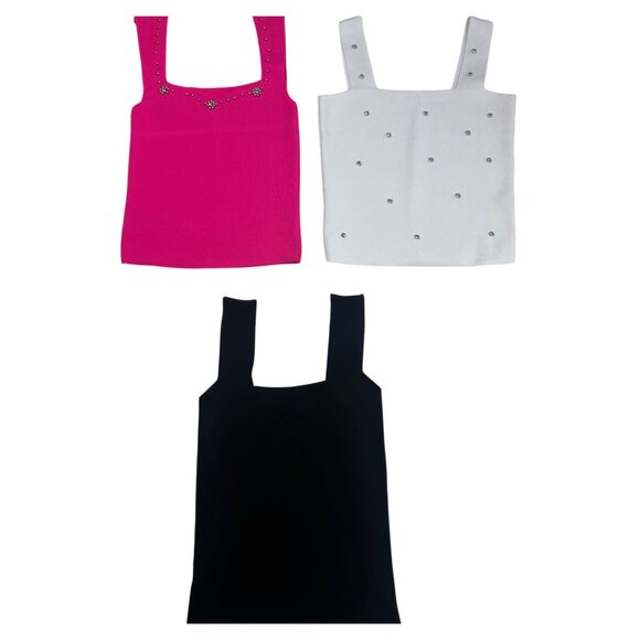 3 Tricot Detailed Tank Top - Picture 2 of 7